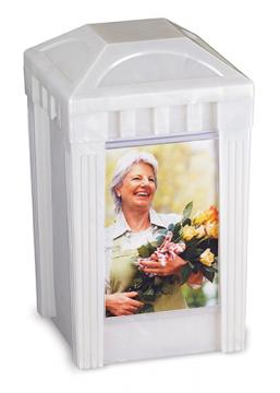 I Remember Urn - Pearl Plastic w/1 picture pane